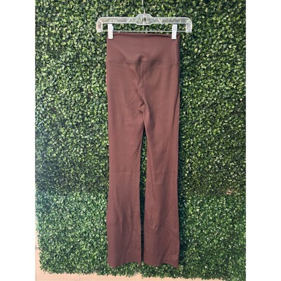 Carbon38 High Rise Flared Ribbed Leggings Brown Sz XS NWT - Picture 2 of 4